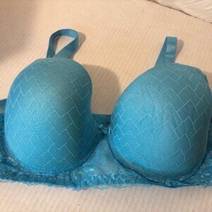 Black Fushia by Secret Lace Teal Plus size Bra  44C  NWT